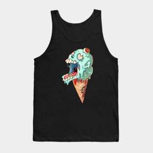 Melting Undead Ice Cream Skull Tank Top